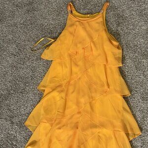 SLNY Yellow tiered dress Sz 6